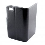 Wholesale iPhone 5S 5 Slim Flip Leather Wallet Case (Black - Black)